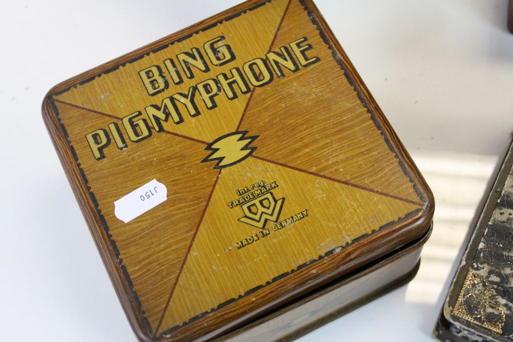 Wooden cased Marples M4 wood Plane, cased "Bing Pigmyphone" & a vintage chocolate box - Image 2 of 4