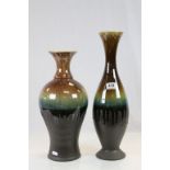Two Persian Drip Glazed Vases 49cms high and 43cms high