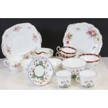 Collection of vintage part tea services to include Adderley & Sutherland