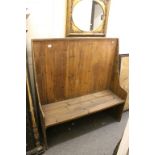 Pine High Back Settle, 127cms long