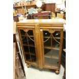 1930's / 40's Oak Display Cabinet with Twin Glazed Doors