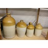 Four Vintage Stoneware Flagons (one stamped Westbury, one stamped Brechin and one stamped Risca )