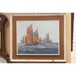 Framed Oil on board picture of Sailing ships, signed Eric H Craddy