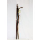 Four vintage Walking Sticks to include Ivory handled and a Hallmarked Silver collared one marked "