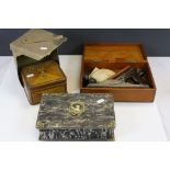 Wooden cased Marples M4 wood Plane, cased "Bing Pigmyphone" & a vintage chocolate box