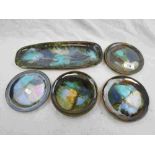 Eric Leaper for Newlyn Pottery sandwich set, four small round plates, diameter approximately 16cm