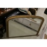 19th century Gilt Domed Framed Overmantle Mirror, 122cms x 80cms