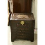 Oriental Canteen of Cutlery Carved Cabinet with Hinged Lid and Four Drawers complete with a