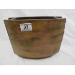 A rectangular studio pottery rustic vase, signed L Rye to base, height approximately 18cm