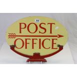 Double sided Enamel Post Office sign with painted metal mount