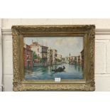 Framed Oil on canvas picture of Venice, signed by the Artist