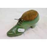 Ceramic Pin Cushion in the form of a Victorian Shoe