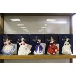 Five boxed Royal Doulton Figurines, four with certificates to include; Angela HN3419, Diana