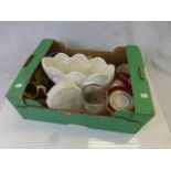 Box of Miscellaneous China and Glass to include Belleek, Sylvac, Worcester, Murano, Stuart, etc