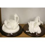 Two Royal Doulton "Images" centrepieces with wooden bases to include; The Gift of Life HN3524 &