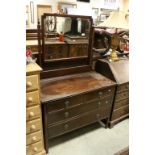 Edwardian Mahogany Dressing Table with Rectangular Mirror