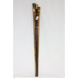 Three vintage Walking Sticks to include Malacca with Hallmarked Silver Knopp etc