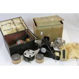 Boxed German Magic Lantern and a selection of Slides & a boxed film projector with several films