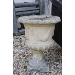 Reconstituted Stone Garden Urn on Stand