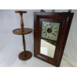 19th century American Hanging Wall Clock with Mirrored Door and Early 20th century Oak Smokers /