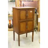 Early 20th century Mahogany Cupboard with Two Pairs of Panel Doors raised on square legs