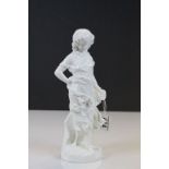 Unpainted glazed Royal Worcester figurine with embossed mark to base
