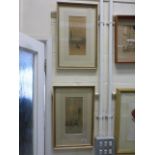 Pair of framed & glazed Watercolours of Venice, both signed by the Artists