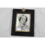 19th century Portrait Miniature of Charlotte Bronte (after George Richmond) in ebonised gilt frame