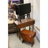 Ebonised Sutherland Table, Oak Gate-leg Table with Barley-Twist Legs, Small Yew Wood Folding Table