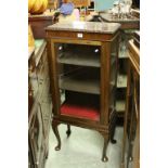 Early 20th century Mahogany Display Cabinet with Single Glazed Door on Cabriole Legs