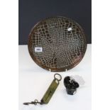 J Sankey Lizard Skin Effect Copper Tray, Set of Salter's Improved Spring Balance Scales and Bacolite