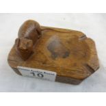 Robert 'Mouseman' Thompson of Kilburn: an oak ashtray of standard rectangular form with carved mouse