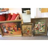 Three framed Oil on board & canvas pictures of Still Life