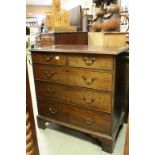 Georgian Mahogany Chest of Two Short over Three Long Drawers raised on bracket feet, 94cms wide x