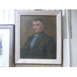 Violet Baber Mimpriss, Early 20th century Oil on Canvas Man Half Length portrait signed with label