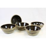 Set of Five Derek Day Studio Pottery Bowls