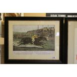 Print of a 19th century Aquatint of the 1885 Derby won by Fred Archer on Megon