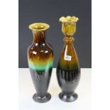 Two Persian Drip Glazed Vases 50cms high and 46cms high