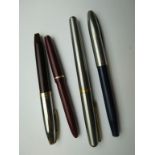 Four vintage Fountain pens to include; Parker, Sheaffer & Inox