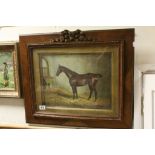 Equine Oil Painting Study of a Thoroughbred Horse in a Stable