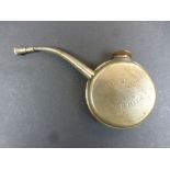 Vintage White Metal Small Oil Can stamped ' All Brass, British Made ', 10cms long