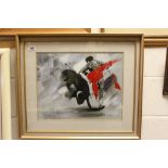 Studio Framed Oil Painting Study of a Matador and Bull, signed