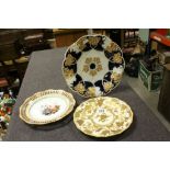 Three vintage dishes to include one with Meissen crossed swords mark and another "Osler London"