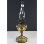 Vintage Brass Oil lamp marked "No2 Hinks Safety" and with glass funnel