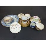 Small collection of vintage ceramics to include Worcester, Chinese, Meissen etc