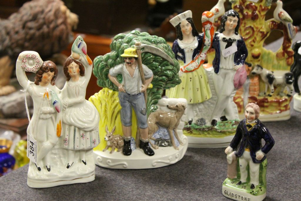 Collection of vintage Staffordshire & Staffordshire style figures - Image 2 of 5