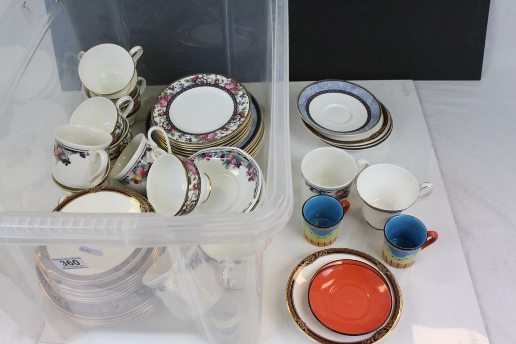 Box of mixed vintage ceramics to include part Royal Doulton teasets in "Tennyson, Centennial