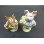 Beswick Beatrix Potter Little Pig Robinson, signed to base, gold stamps together with Beswick