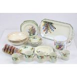 Small collection of vintage ceramics to include; hand painted coffee cups & saucers by Yeates & Sons