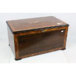 Large 19th Century Music box for restoration with 12 Aires, the box having Marquetry music design to